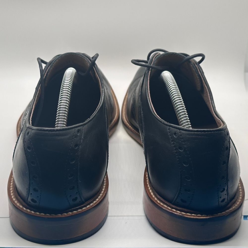 Aston Grey Collection Mens Tokyo Black Leather Oxford shoes Size 12 Pre Owned - Picture 6 of 13